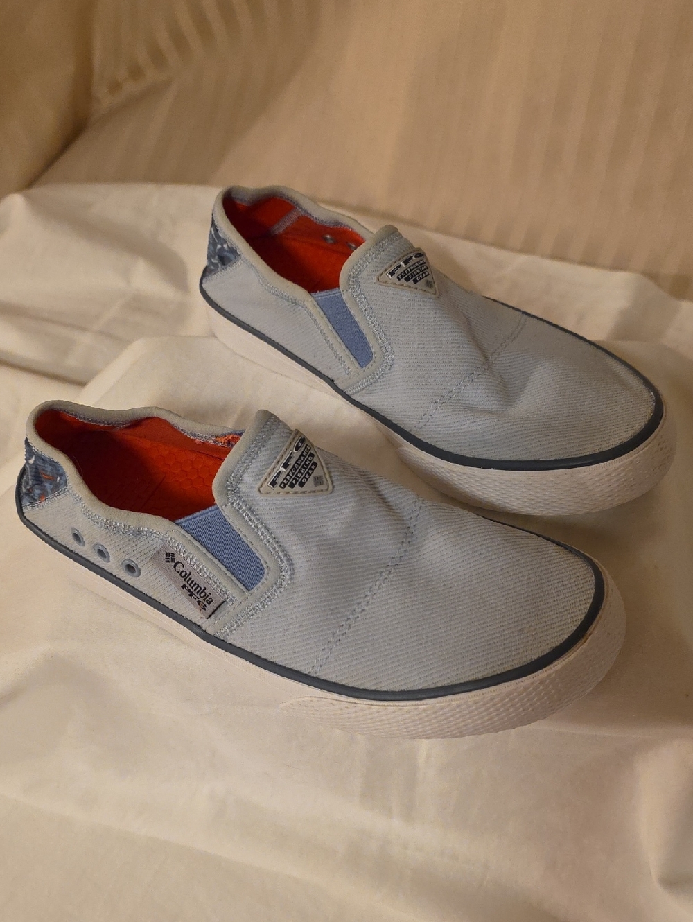 Columbia Womens Light Blue Slip-On Beach Shoes
